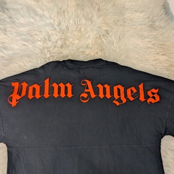 Palm Angels Black and Orange Long Sleeve T Shirt - Picture 1 of 9